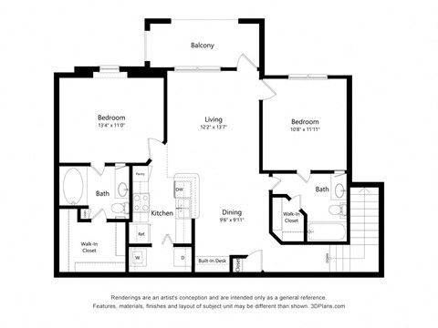 Dominium_Lakeside Pointe_2D_2 Bedroom-B2